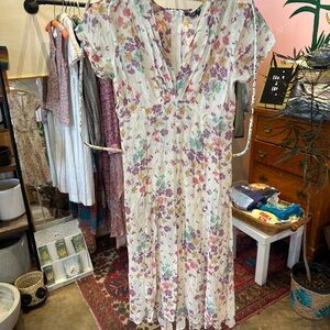 Vintage Betsy Johnson 90s Y2K black label floral sheer dress